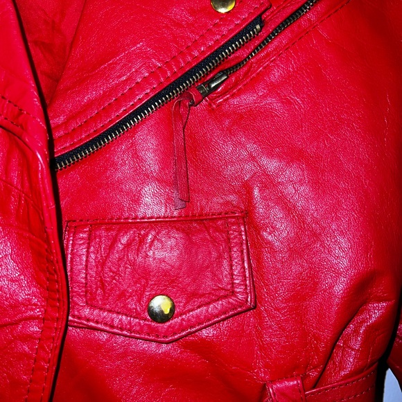 Vintage Genuine Leather red jacket - Picture 10 of 16